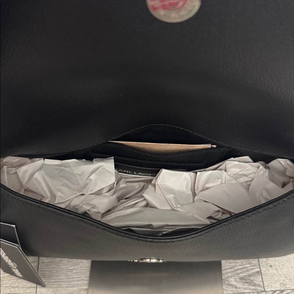 Karl Lagerfeld Monet Black Leather Shoulder Bag NWT - Picture 11 of 15